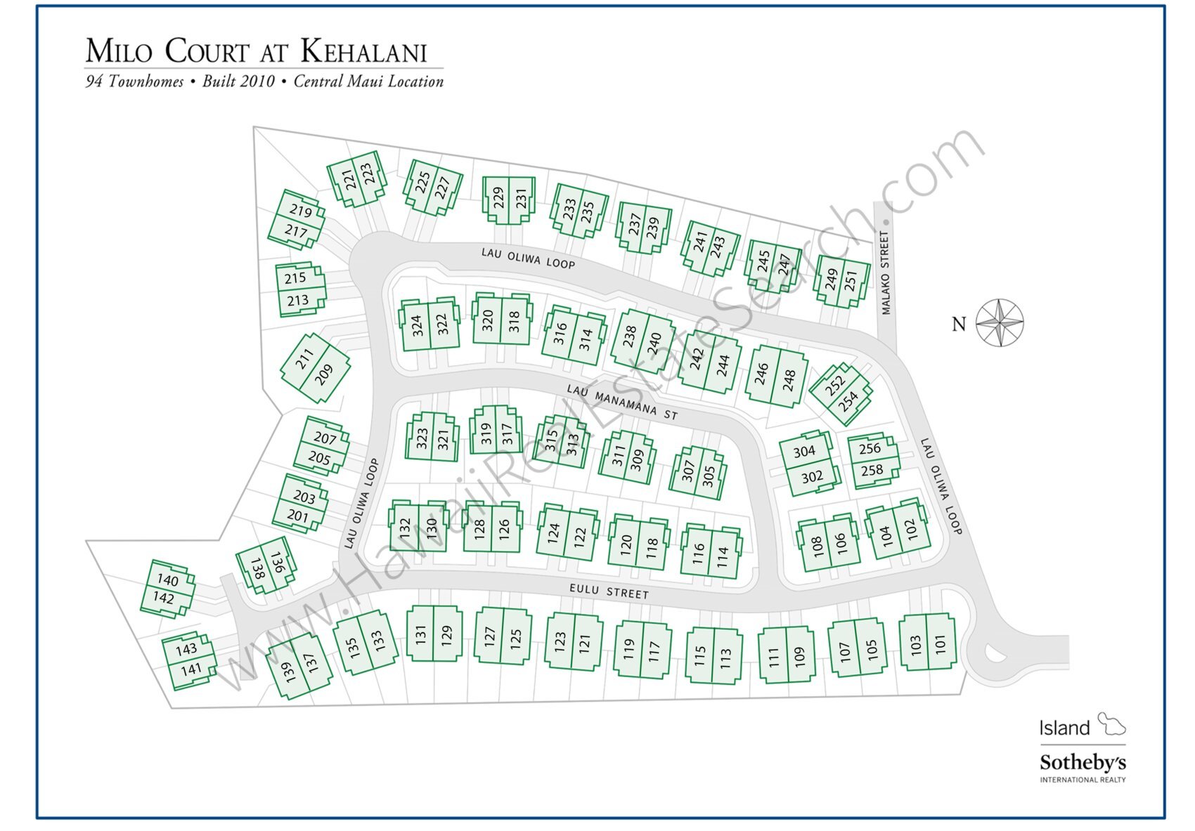 Milo Court at Kehalani Map